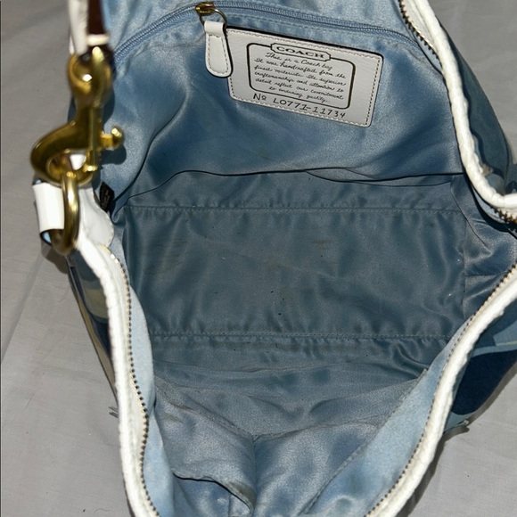 Coach Signature Blue Scarf Print Hobo Bag 11734 - Picture 9 of 9